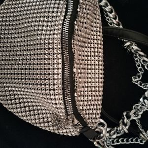 Black studded fanny pack